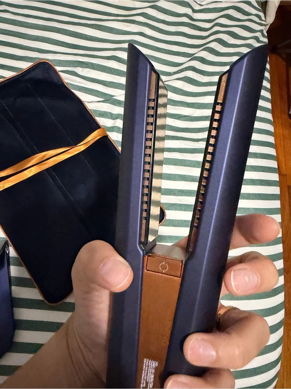 Dyson Navy Blue and Rose Gold Hair Straightener with Case
